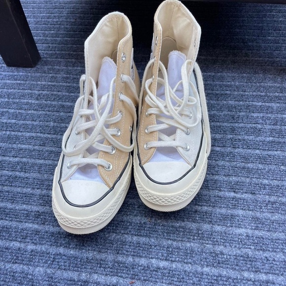 Converse Shoes - Converse High-Top Canvas Sneakers in Cream